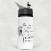 Load image into Gallery viewer, Dandelion See the Wish Not the Weed Personalised Aluminium Straw Water Bottle 650ml
