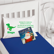 Load image into Gallery viewer, Dinosaur Personalised Christmas Eve Pillow Case &amp; Book - Christmas - Molly Dolly Crafts
