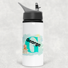 Load image into Gallery viewer, Dino Alphabet Personalised Aluminium Straw Water Bottle 650ml

