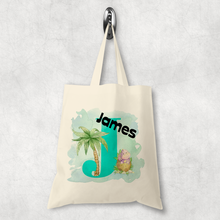 Load image into Gallery viewer, Dino Alphabet Watercolour Tote Bag

