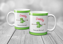 Load image into Gallery viewer, Daddy I love you this much T-rex Mug - Mug - Molly Dolly Crafts
