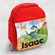Load image into Gallery viewer, Dinosaur Personalised Kids Insulated Lunch Bag
