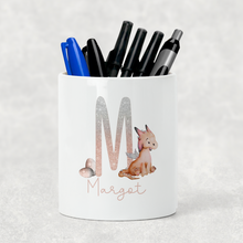 Load image into Gallery viewer, Dragon Alphabet Watercolour Pencil Caddy / Make Up Brush Holder
