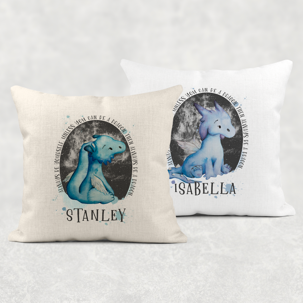 Dragon Always Be Yourself Personalised Cushion Linen White Canvas