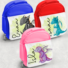 Load image into Gallery viewer, Dragon Personalised Kids Insulated Lunch Bag
