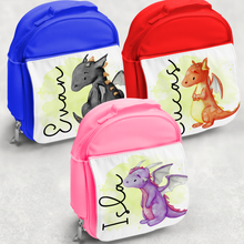 Load image into Gallery viewer, Dragon Personalised Kids Insulated Lunch Bag
