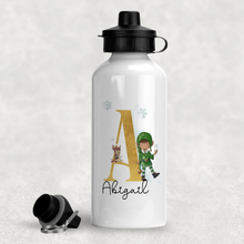 Load image into Gallery viewer, Christmas Elf Alphabet Personalised Aluminium Water Bottle 400/600ml
