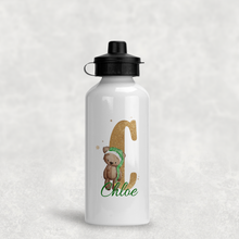 Load image into Gallery viewer, Elf Bear Alphabet Christmas Personalised Aluminium Water Bottle 400/600ml
