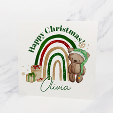 Load image into Gallery viewer, Elf Bear Rainbow Christmas Card
