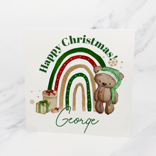 Load image into Gallery viewer, Elf Bear Rainbow Christmas Card
