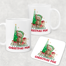 Load image into Gallery viewer, Elf Bear Tree Christmas Eve Mug and Coaster Set

