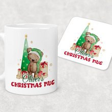 Load image into Gallery viewer, Elf Bear Tree Christmas Eve Mug and Coaster Set
