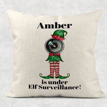 Load image into Gallery viewer, Elf Surveillance Christmas Cushion

