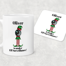 Load image into Gallery viewer, Elf Surveillance Christmas Eve Mug and Coaster Set
