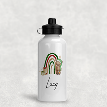 Load image into Gallery viewer, Elf Bear Rainbow Christmas Personalised Aluminium Water Bottle 400/600ml
