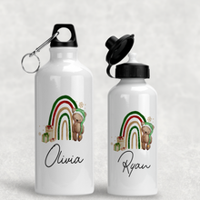 Load image into Gallery viewer, Elf Bear Rainbow Christmas Personalised Aluminium Water Bottle 400/600ml
