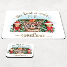 Load image into Gallery viewer, House is Under Elf Surveillance Christmas Dinner Placemat
