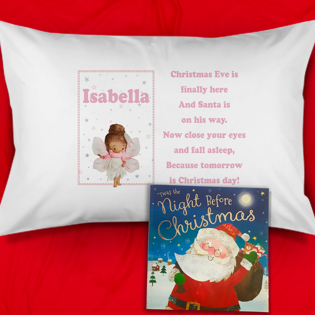 Fairy Personalised Christmas Eve Pillow Case & Book