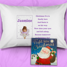 Load image into Gallery viewer, Fairy Personalised Christmas Eve Pillow Case &amp; Book
