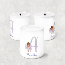 Load image into Gallery viewer, Fairy Glitter Alphabet Personalised Money Savings Pot
