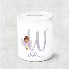 Load image into Gallery viewer, Fairy Glitter Alphabet Personalised Money Savings Pot
