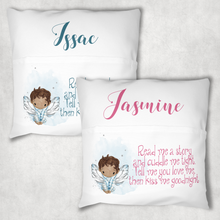 Load image into Gallery viewer, Fairy Personalised Pocket Book Cushion Cover White Canvas
