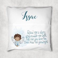 Load image into Gallery viewer, Fairy Personalised Pocket Book Cushion Cover White Canvas
