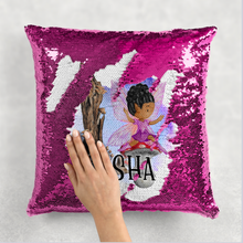 Load image into Gallery viewer, Fairy Toadstool Personalised Mermaid Sequin Cushion

