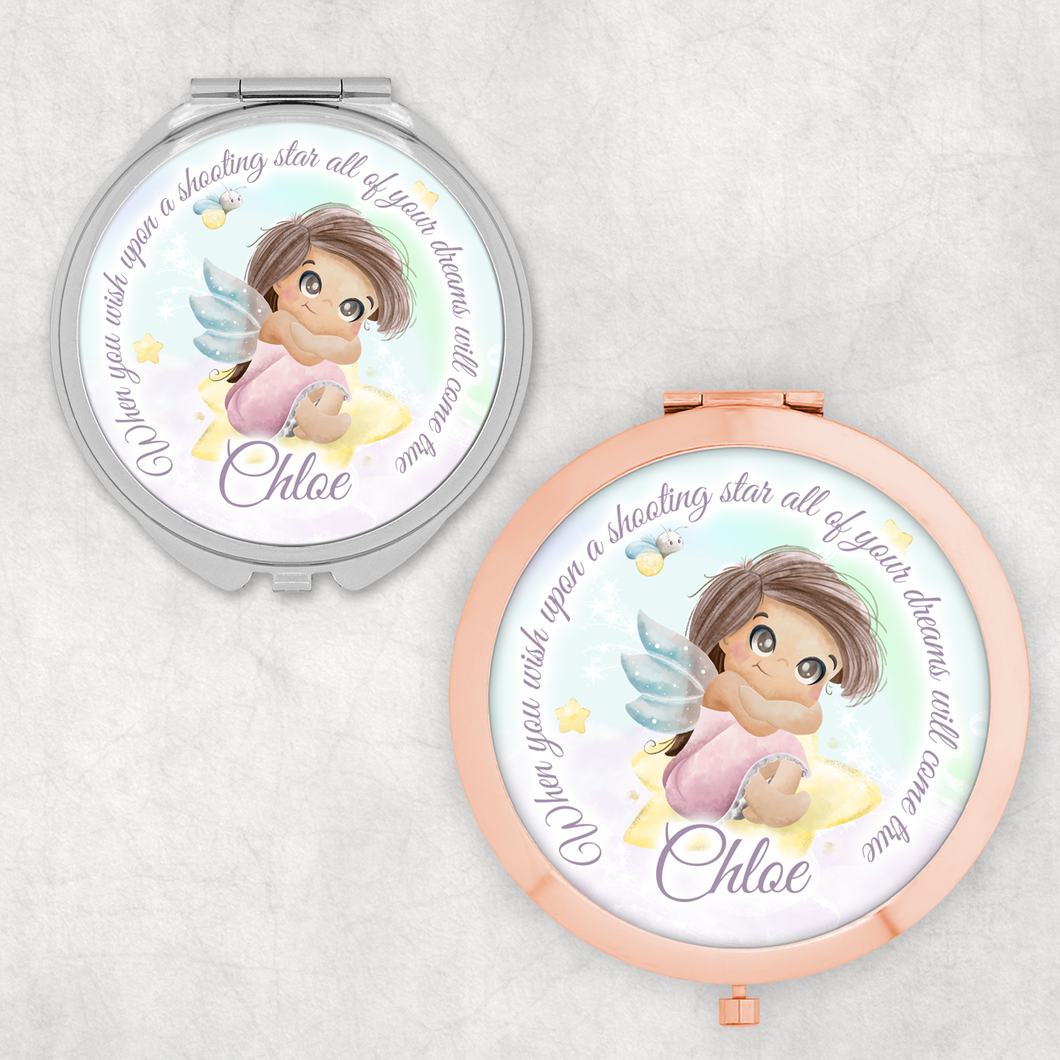 Fairy Personalised Compact Pocket Mirror When you wish upon a star