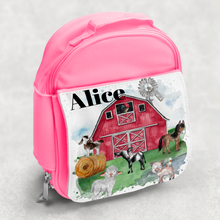 Load image into Gallery viewer, Farm Animals Personalised Kids Insulated Lunch Bag
