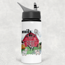 Load image into Gallery viewer, Farm Personalised Aluminium Straw Water Bottle 650ml
