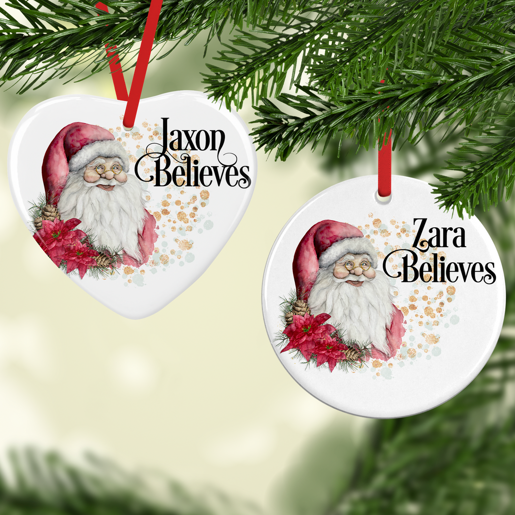 Father Christmas Personalised Ceramic Christmas Bauble