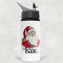Load image into Gallery viewer, Father Christmas Personalised Aluminium Straw Water Bottle 650ml
