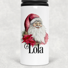 Load image into Gallery viewer, Father Christmas Personalised Aluminium Straw Water Bottle 650ml
