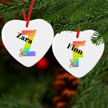 Load image into Gallery viewer, Pop It Fidget Alphabet Personalised Ceramic Bauble
