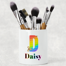 Load image into Gallery viewer, Pop It Fidget Alphabet Personalised Pencil Caddy / Make Up Brush Holder
