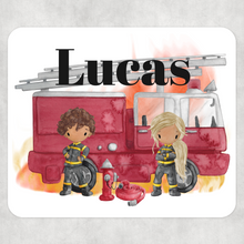 Load image into Gallery viewer, Firefighter Kids Dinner Placemat &amp; Coaster
