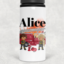 Load image into Gallery viewer, Firefighter Personalised Aluminium Straw Water Bottle 650ml
