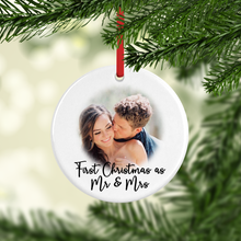 Load image into Gallery viewer, First Christmas Ceramic Round or Heart Christmas Bauble
