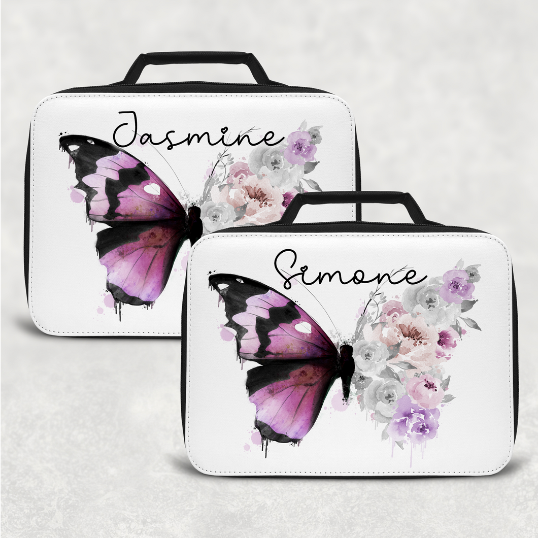 Floral Butterfly Personalised Insulated Lunch Bag