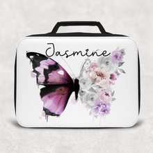 Load image into Gallery viewer, Floral Butterfly Personalised Insulated Lunch Bag
