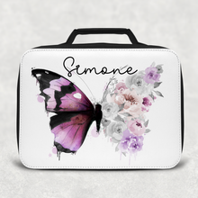 Load image into Gallery viewer, Floral Butterfly Personalised Insulated Lunch Bag
