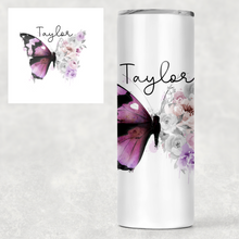 Load image into Gallery viewer, Floral Butterfly Personalised Tall Tumbler
