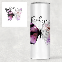 Load image into Gallery viewer, Floral Butterfly Personalised Tall Tumbler
