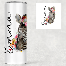 Load image into Gallery viewer, Floral Zebra Personalised Tall Tumbler
