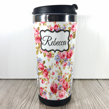 Load image into Gallery viewer, Floral 420ml Travel Mug with Option to Personalise - Travel Mug - Molly Dolly Crafts
