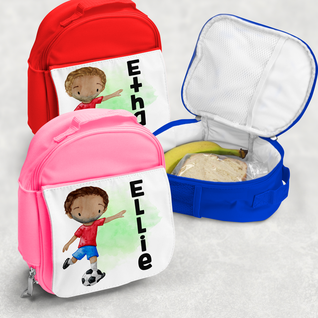 Football Personalised Kids Insulated Lunch Bag
