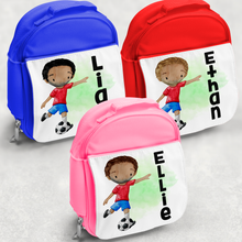 Load image into Gallery viewer, Football Personalised Kids Insulated Lunch Bag
