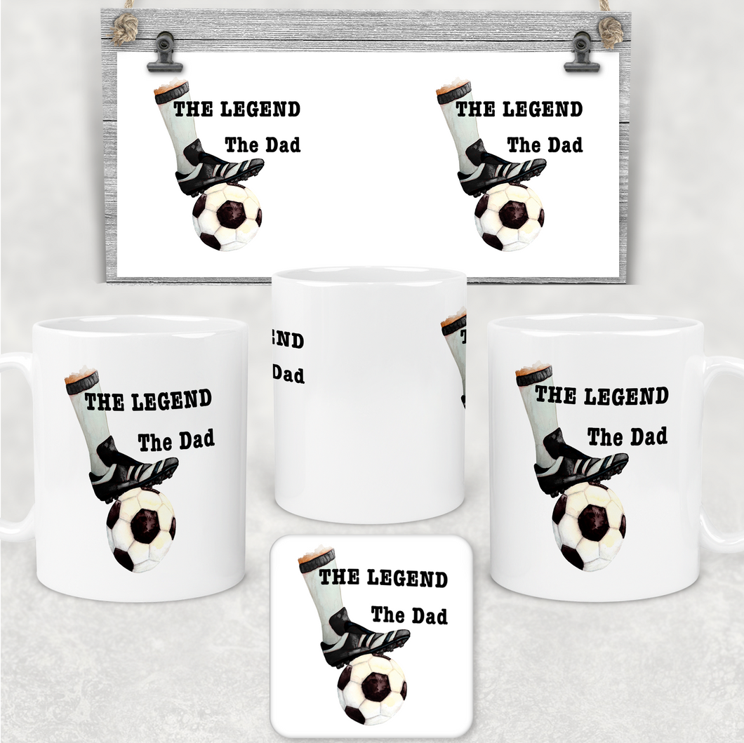 Football The Legend The Dad Personalised Watercolour Mug