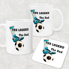 Load image into Gallery viewer, Football The Legend The Dad Personalised Watercolour Mug
